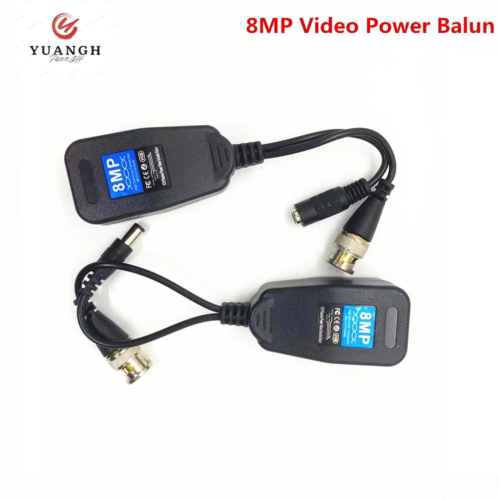 

8MP Passive CCTV Coax BNC Power Video Balun Transceiver Connectors BNC to RJ45 for CCTV Video Camera HDTVI/AHD