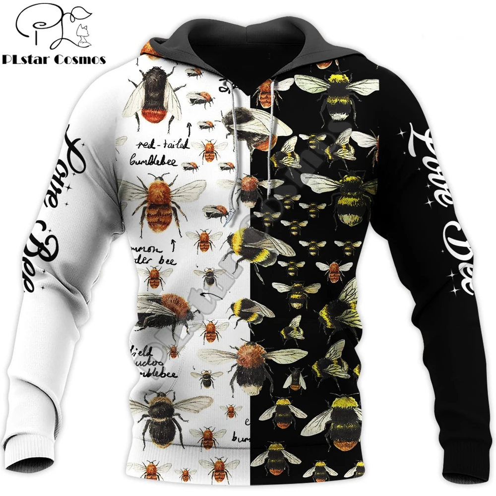 Insect bee pattern 3D Printed Men hoodies Bee Keeper Harajuku Fashion streetwear hoody Unisex Sweatshirt sudadera hombre MF-88