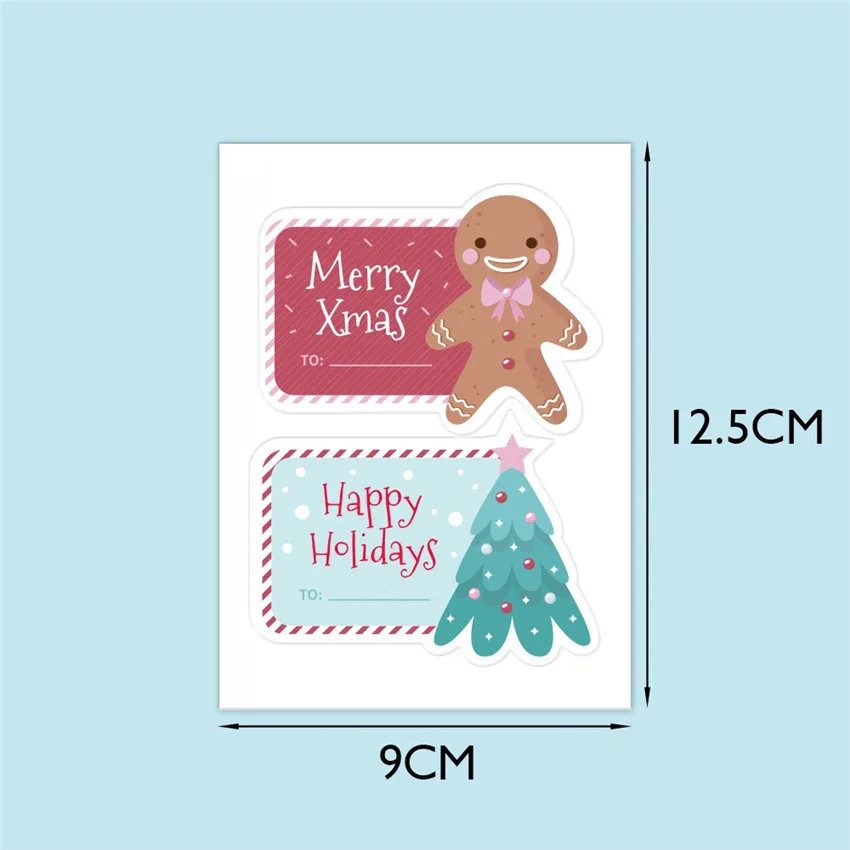 20/40pcs Merry Christmas Stickers Seal Labels Cute Name Tags for Xmas Cards Gift Packaging Envelope Box Xmas Decorative Sticker