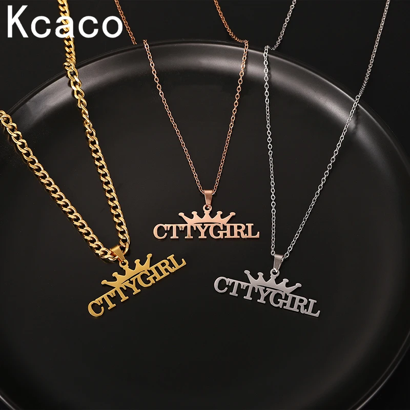 Personlized 2 Kinds of Chain Pendant Stainless Steel Name Necklaces Custom Women Man Gold Necklace Letter Choker Unique Gift