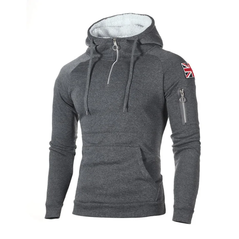 Sudaderas con capucha informales de retales para hombre, Sudadera con capucha a la moda, abrigo para hombre, ropa de calle negra y roja para invierno y primavera, chándal para hombre, Jersey con capucha
