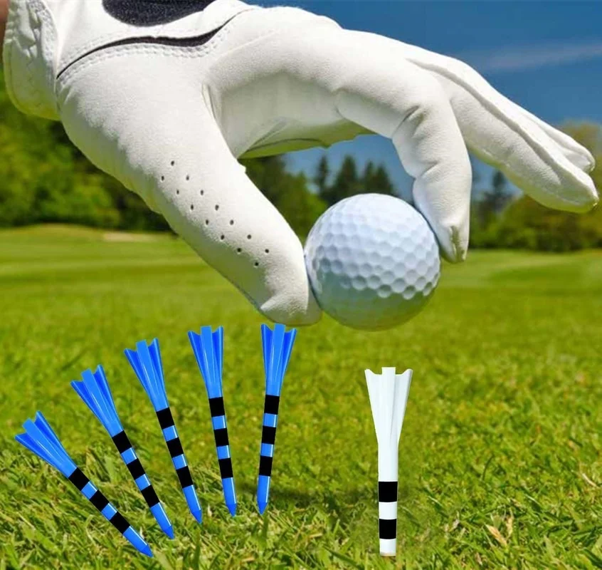 60 Pcs Durable Spin 5 Prongs Plastic Golf Tees 70mm 83mm Unbreakable Reduces Friction Drop Shipping