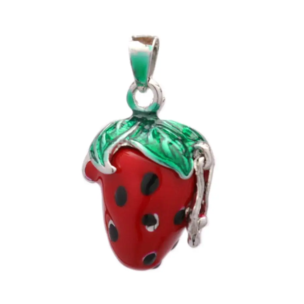 1PCS Retro Red Strawberry Pet Ashes Souvenir Mini Orange Cremation Wishing Pendant Bronze Necklace Ash Pendant With Chain