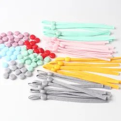 120 Pieces of Color Mask Elastic Band 5mm/11-12CM Nylon Mask Rope Manual  Sewing Accessories Adjustable Mask Ear Rope Material