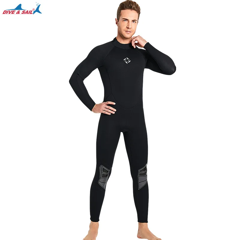 

Wetsuit Ultra Stretch 3mm Neoprene Swimsuit, Back Zip Full Body Diving Suit One Piece for Snorkeling, Scuba Diving Swimming