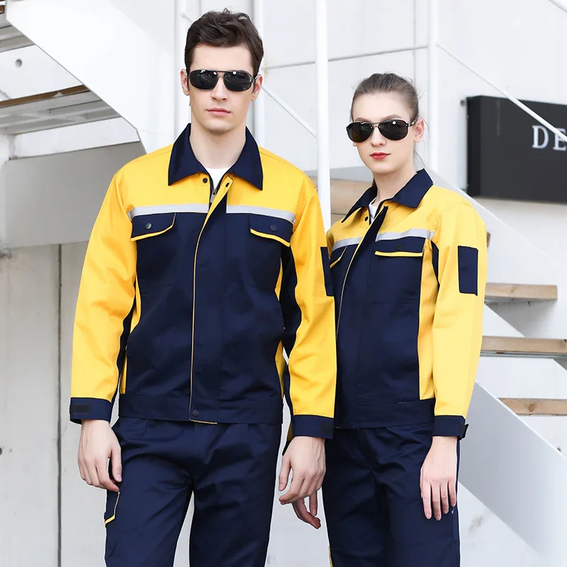 Work Clothing Workshop Uniform Reflective Safety Worker Coveralls Wear-resistant Breathable Mechanical Auto Repair Work Clothes