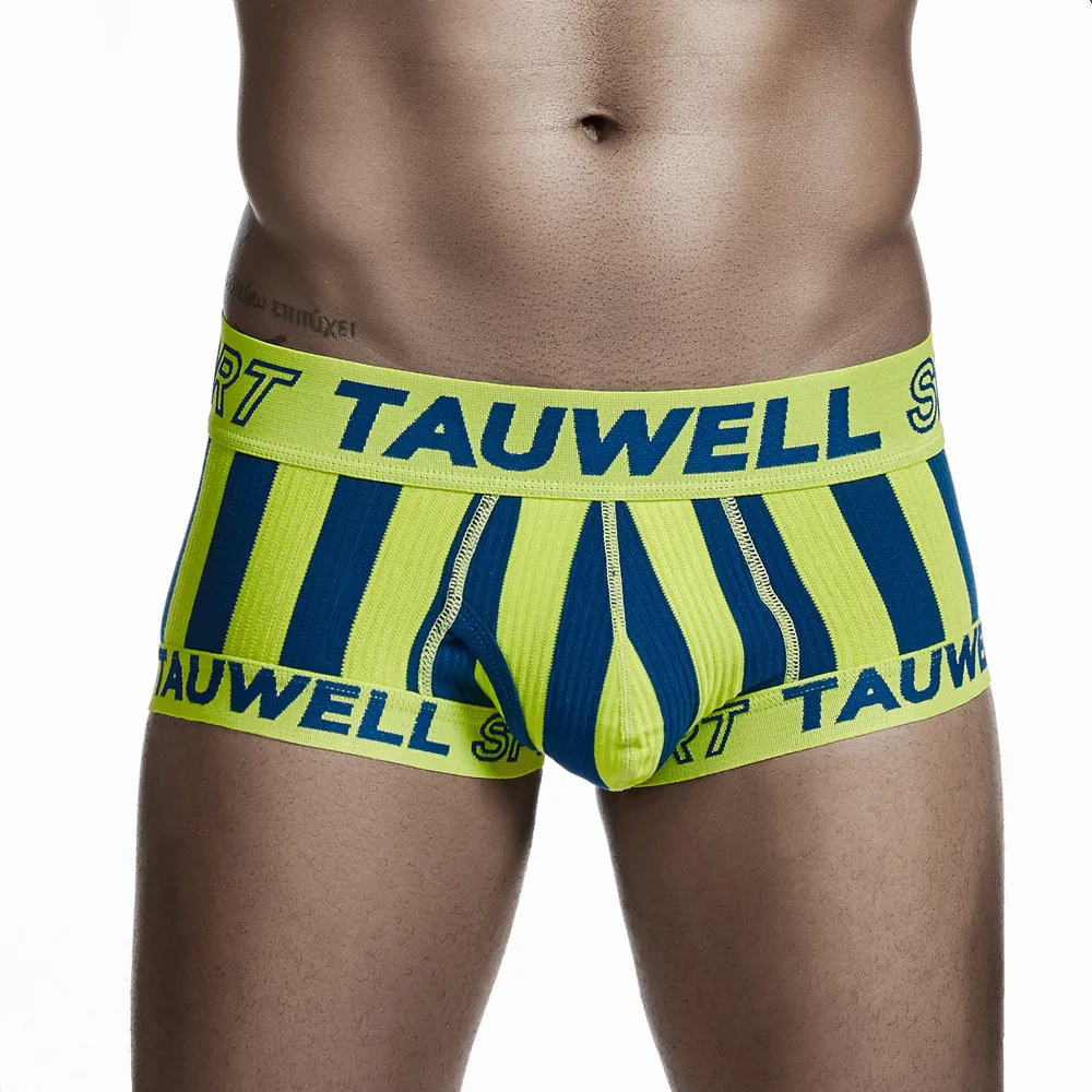 TAUWELL Men Boxer Briefs Sexy Underwear Striped Panties Low waist Male Underwear Boxer Shorts New Designed