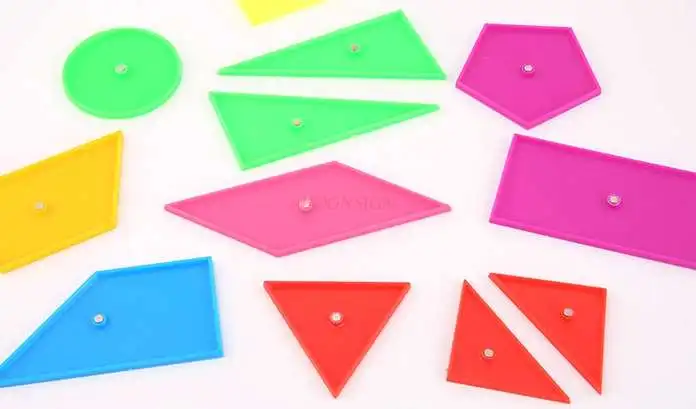 Formas geométricas magnéticas para estudantes, regular, retangular, triângulo, gráficos elementares