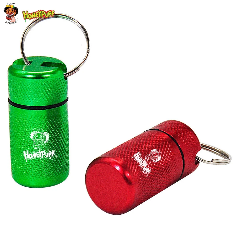 HONEYPUFF Aluminum Stash Jar with Key Chain Lively Color Fashion Metal Storage Smell Proof Container for Dry Herb BOX