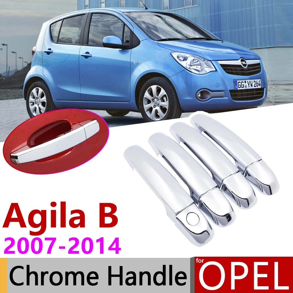 

Хромированная Крышка для наружной дверной ручки Opel Agila B Vauxhall 2007 ~ 2014, автомобильные аксессуары, наклейки, набор отделки 2013 2014 2015 2016