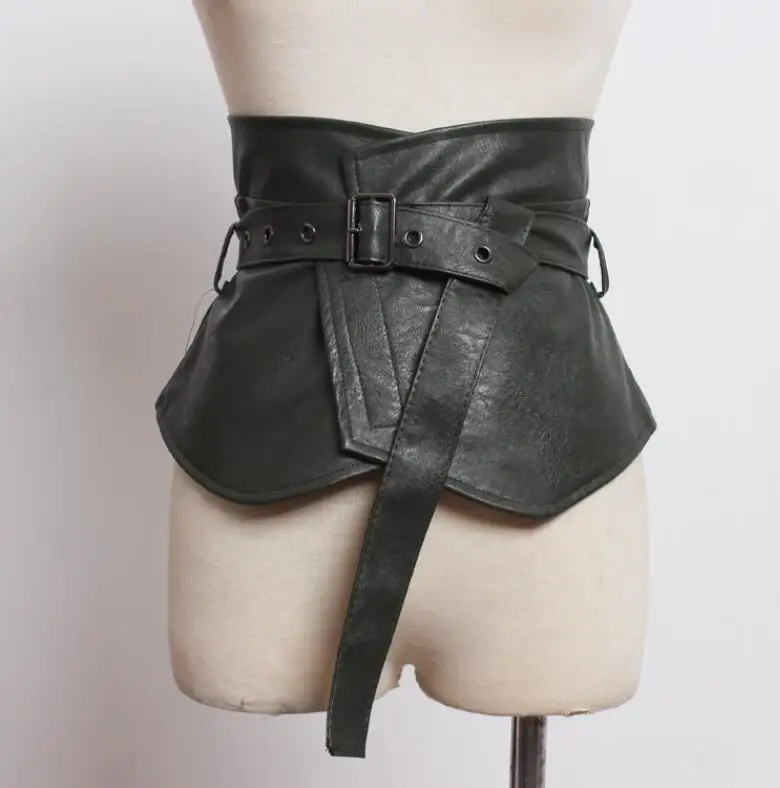 

Women's runway fashion pu leather Cummerbunds female Dress Corsets Waistband Belts decoration wide belt R358