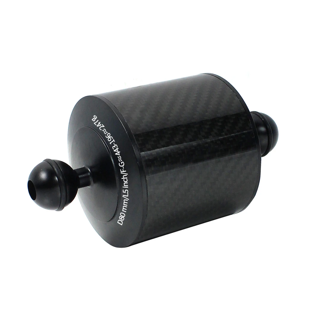 Новый поплавок из углеродного волокна, плавучесть, водная рука, 1 дюйм, двойной шар, плавающий диаметр 80 мм, камера для дайвинга, подводный лоток для смартфонов Gopro