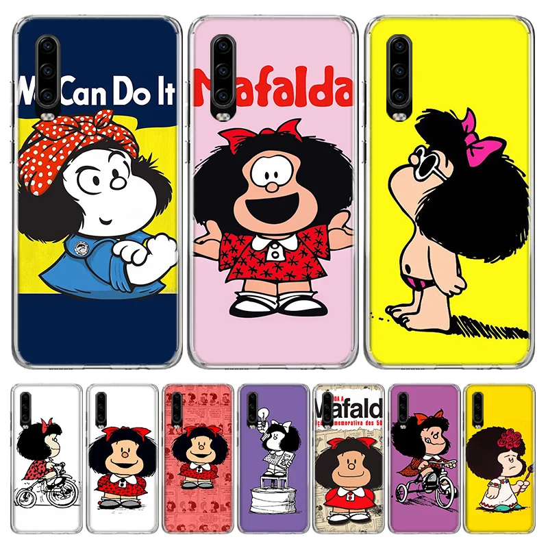 Mafalda Cartoon Silicon Call Phone Case For Huawei P30 P20 P40 P50 P10 Mate 20 30 40 10 Lite Pro Casing Customized Cover