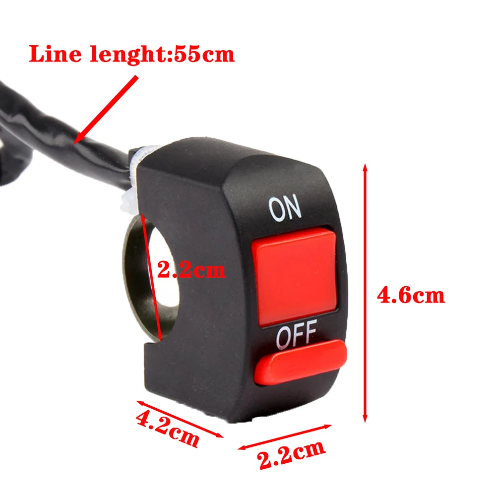 2pcs Universal Motorcycle Handlebar Flameout Switch ON OFF Power Button for Moto Motor ATV Bike DC12V/10A Black