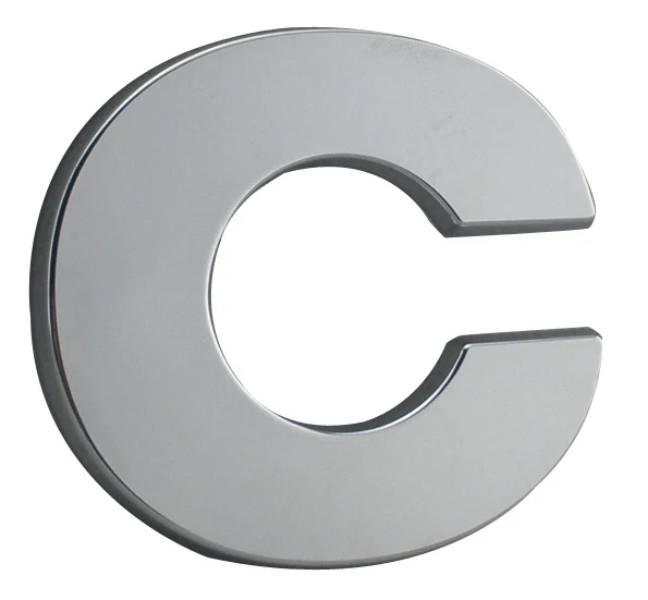 Pegatinas de plástico 3d para coche, autoadhesivas de 50mm de alto, cromadas letras del alfabeto, accesorios de decoración