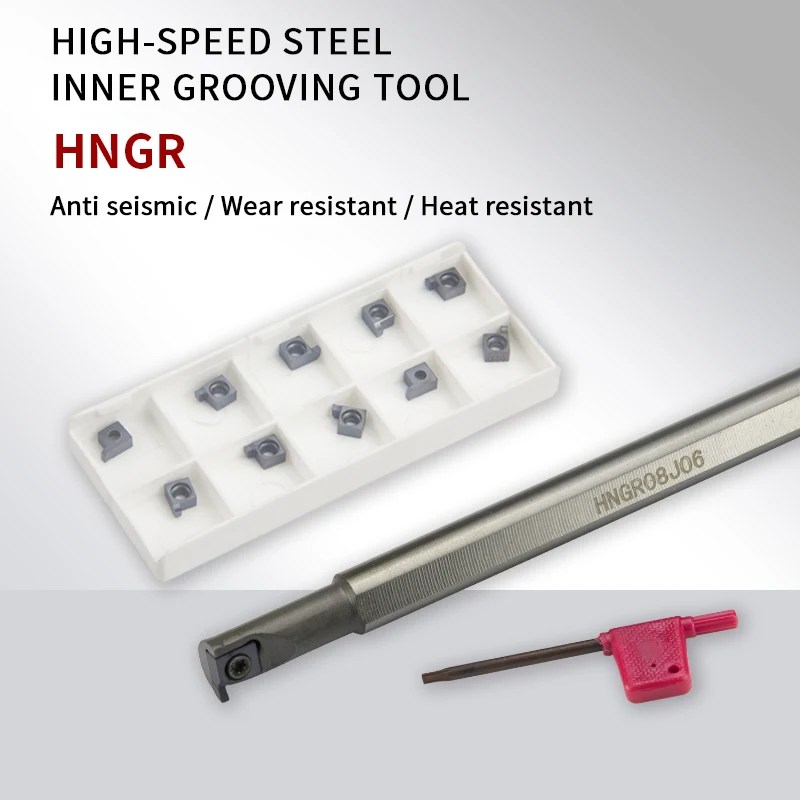 Ferramenta de Torneamento de Aço de Alta Velocidade Barra Chata Sulco de Diâmetro Interno Inserção de Carboneto Hngr08j06 Hngr10k08 9gr