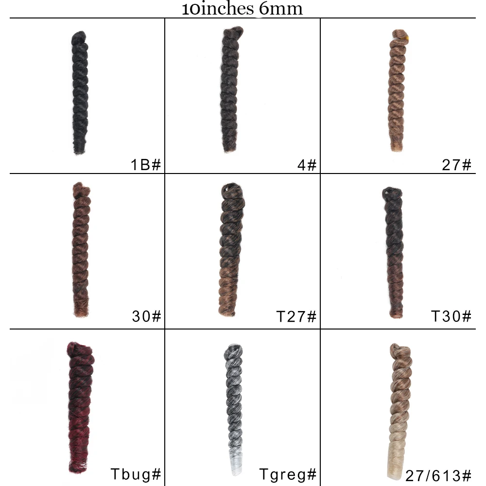 Синтетические крючком косички, Короткие крючком косички, плетеные упругие Спиральные Кудри, ямайские удлинители волос