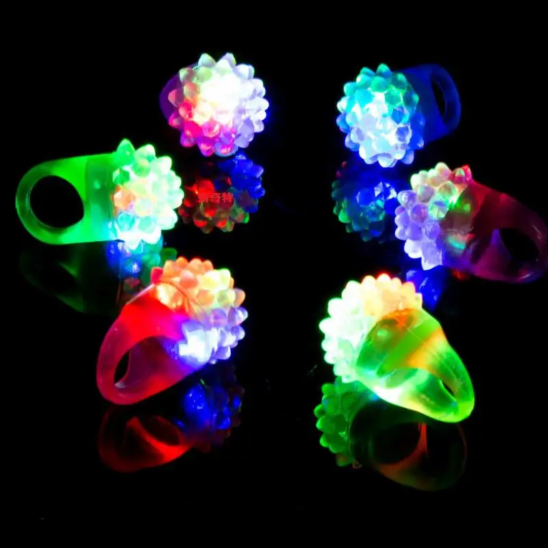 Flashing Bubble Ring Rave Party Blinking Soft Jelly Glow Led Light Up Silicone Cheer Prop Cheer Prop Finger Lamp LX8530