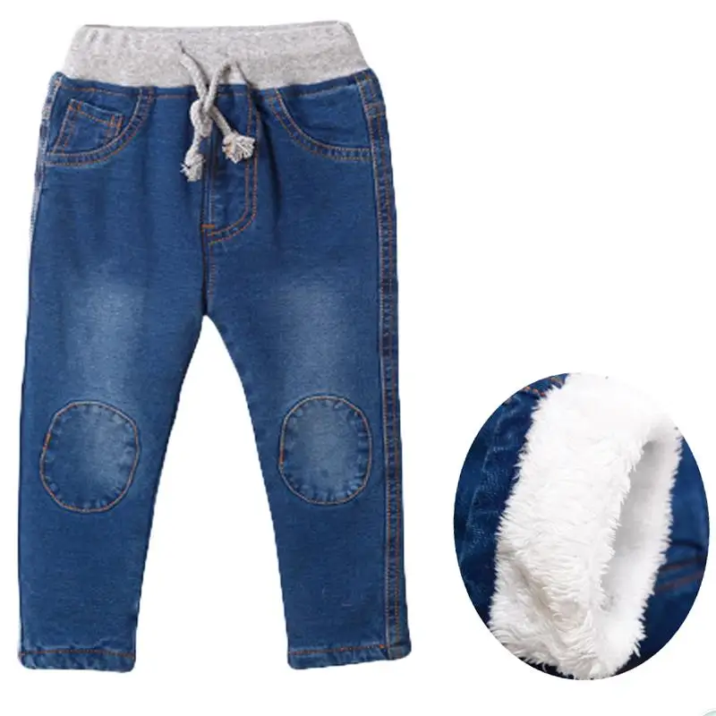 Kids Jeans Time-limited 2023 New Baby Boys Clothing Thicken Winter Warm Cashmere Children Pants Wild Little Feet 1-6y