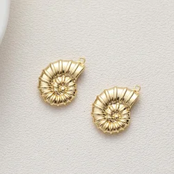 4PCS 14k Gold Plated Conch Shell Copper Pendant for Jewelry Findings Making Necklace DIY Hand Made Accessories