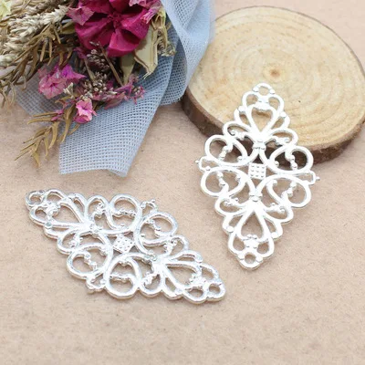 10pcs 41x25mm Filigree Connector Motif For Bracelet Making Connector Flower Charms For Jewelry Making