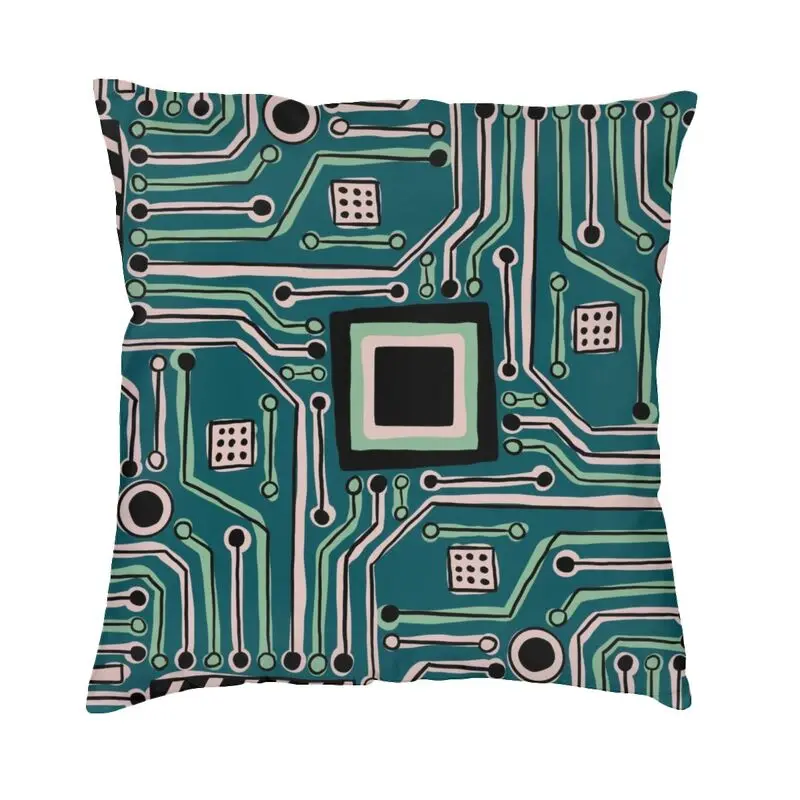 Computer Motherboard Programmer Tech Pillowcover Decoration Geek Circuit Board Cushions Throw Pillowcase For Sofa Printing