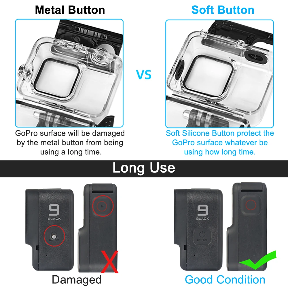 Waterproof Housing Case for GoPro Hero 12 11 10 9 Black Diving Protective Underwater Cover Filter for GoPro9 11 12 Accessories