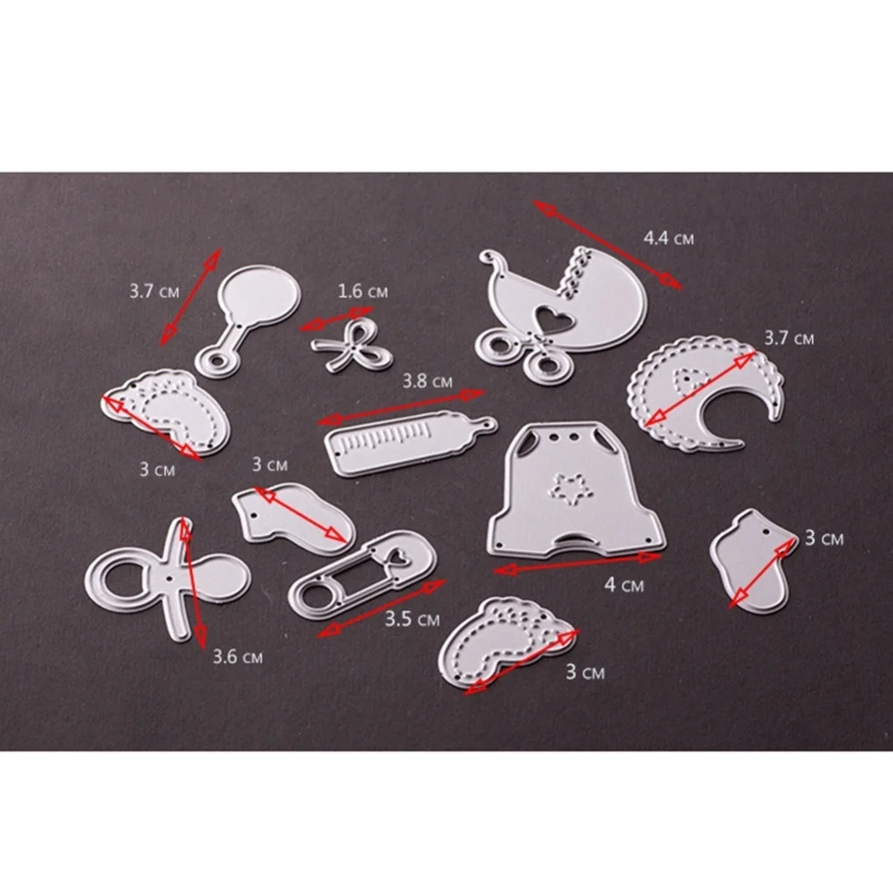 Fustelle Metalliche Per Carrozzina – Stencil Per Goffratura, Scrapbooking E Biglietti Fai Da Te, In Acciaio Al Carbonio, 7,3 X 7 Cm
