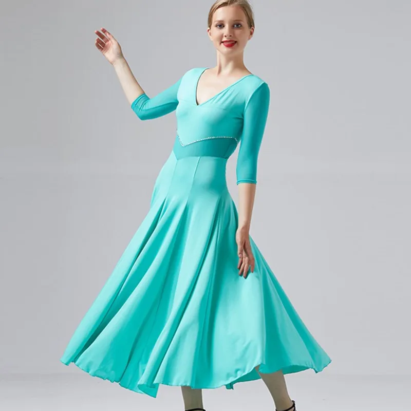 

waltz dance dresses standard ballroom dress women Red tango dress for ballroom dancing waltz dress blue Splicing long dress