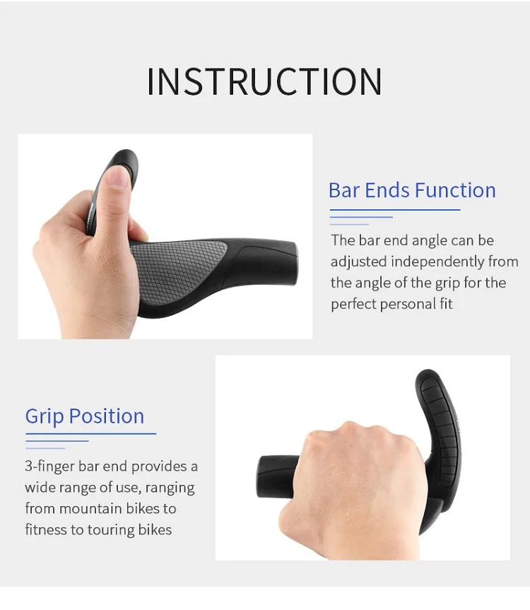 ERGON Ergonomics Bike Handlebar Grips GP1 GP3 GP5 Mountain Bike Extended Bar End Grip Lockable Bicycle Handle Mount Rubber Grips