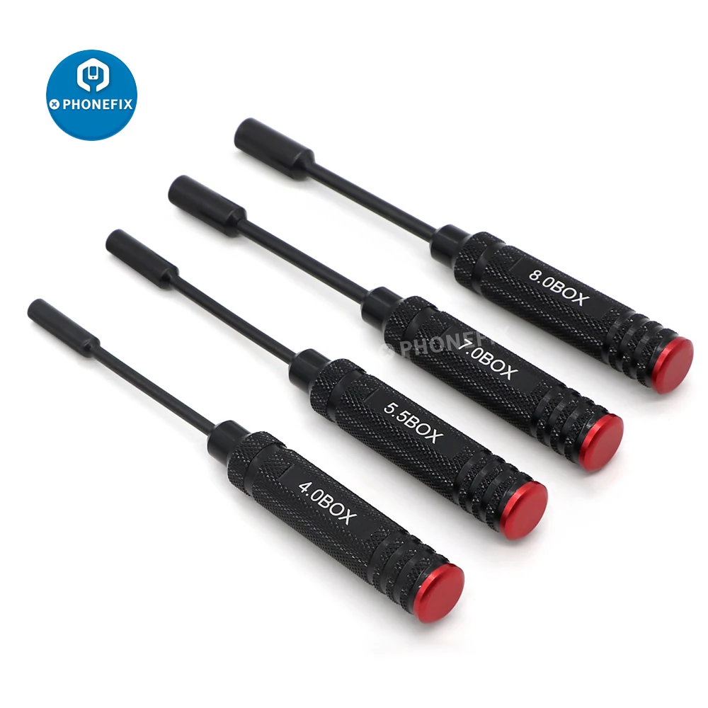 4pcs Hex Driver Set Hexagonal Head Nut Drivers 4.0/5.5/7.0/8.0mm Socket Screwdrivers for RC Quadcopter Helicopter Car Model DIY