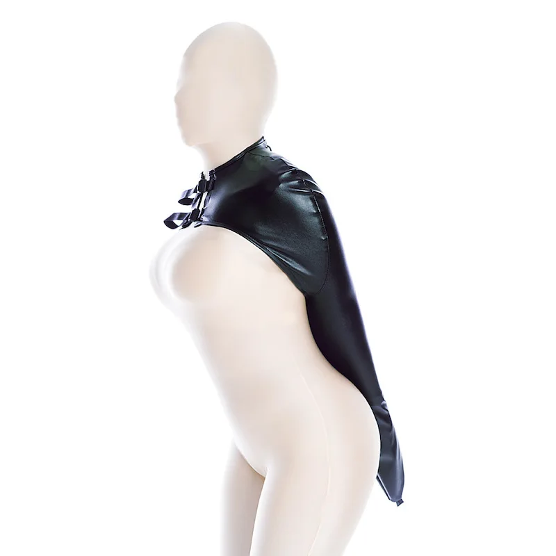 Plus Size Adjustable Leather Full Sleeve Armbinder Sex Toys of Tight Single Gloves Straight Jacket for Bdsm Bondage Fetish