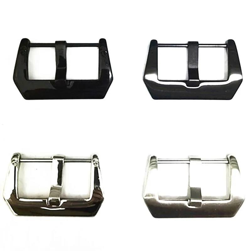 Wholesale 30Pcs/Lot Watch Buckle Stainless Steel Watch Buckle Screw Silver Black Color Shiny Matte Style 20MM 22MM 24MM 26MM