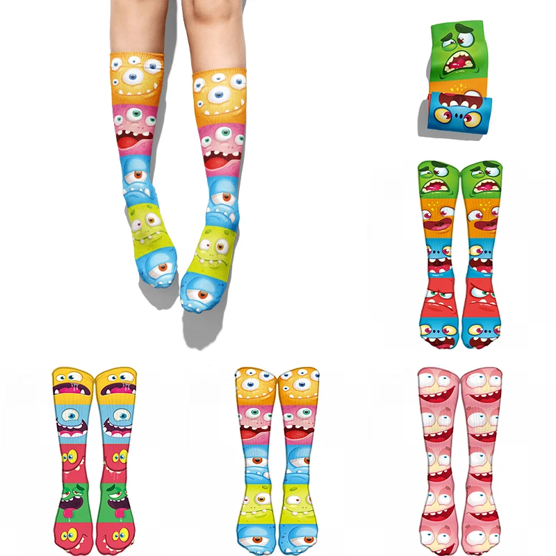 Printed Men's Happy Socks Funny Cartoon Pattern Sock Casual Hip Hop Creative Soft Large size Novelty Calcetines Hombre Divertido