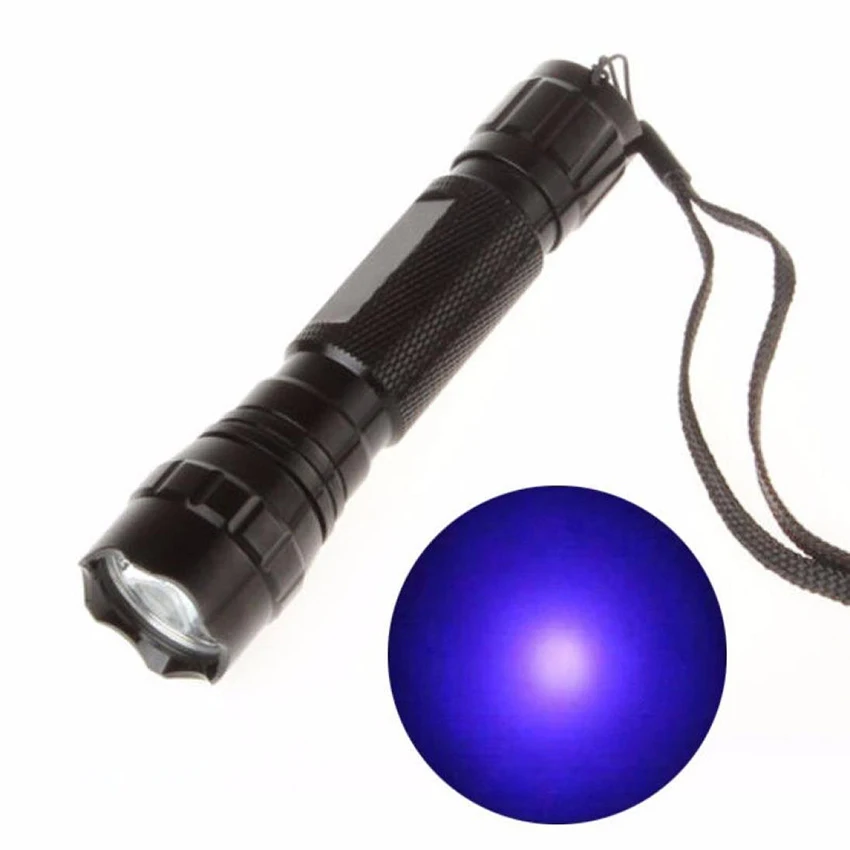 Handheld Flashlight LED 395nm Ultraviolet Blacklight, 5 Modes, 350LM, 6000K, Detector Flashlight Torch for Dog/Cat Urine