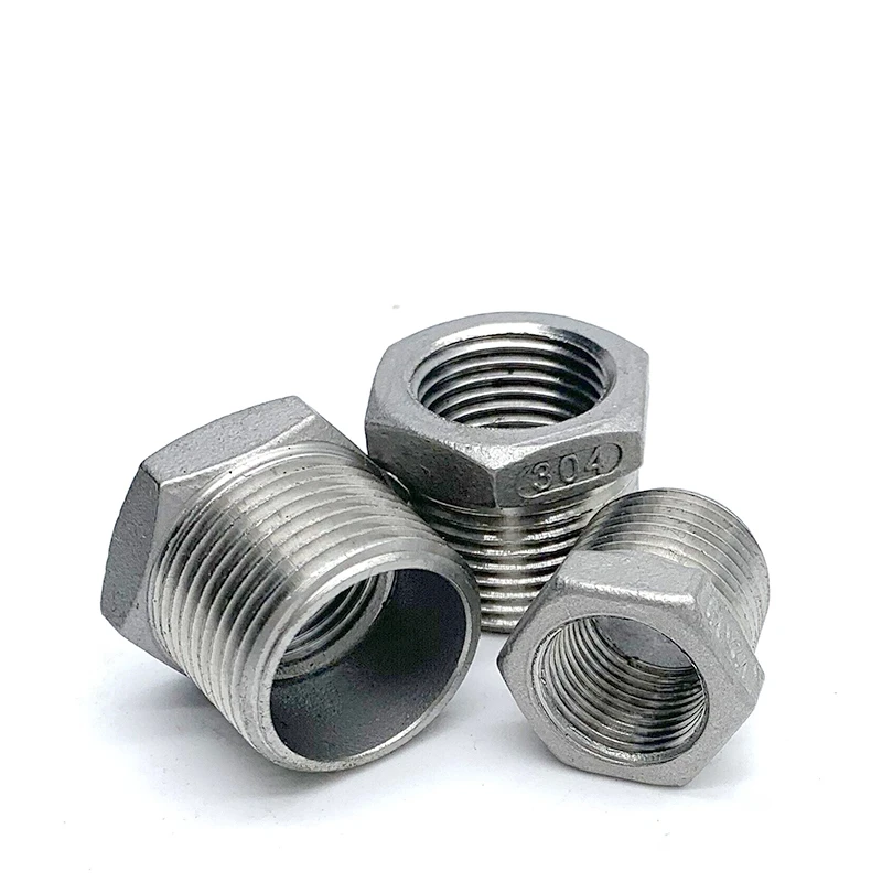 NPT Female Thread 304 Stainless Steel Reducing Bushing DN6 - DN50 Water Pipe Fitting SS304 Sleeve Joint Connector