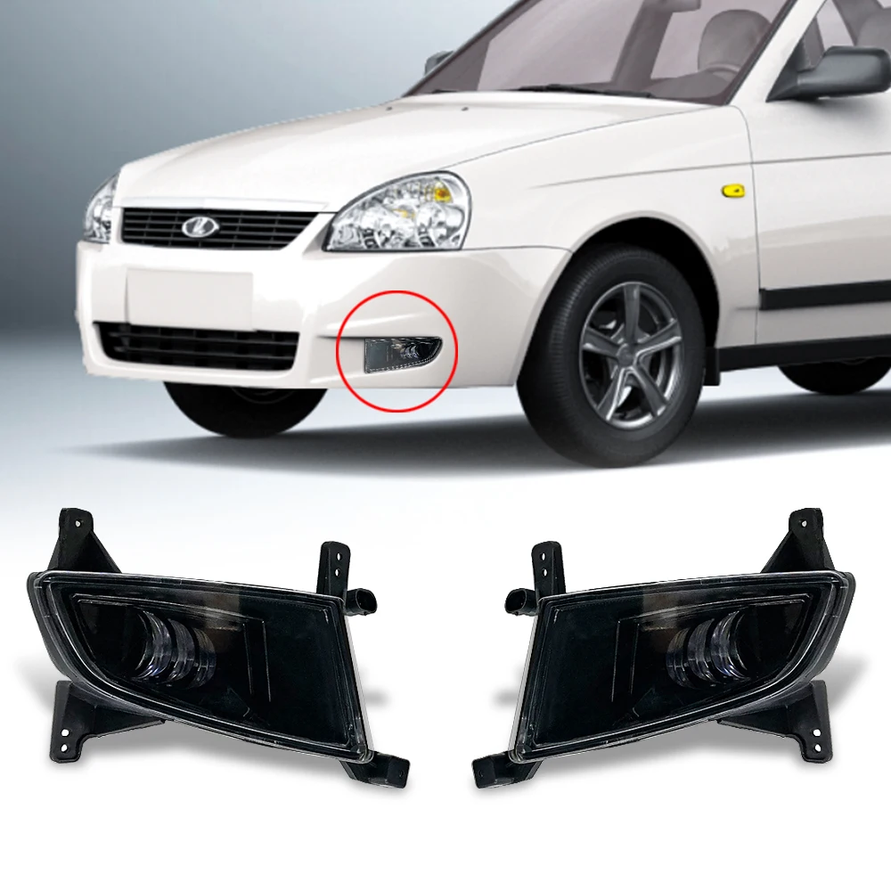 

2pc LED Fog Lamp Assembly Super Bright 30w 6000k 12v Led Fog Light for LADA priora 2170 and Some Russia car