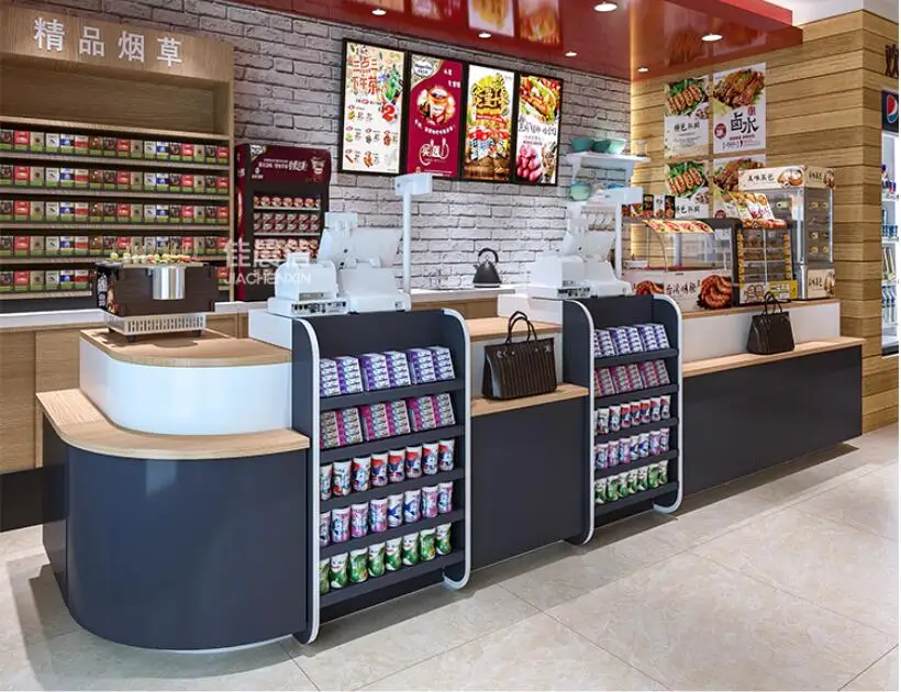 Cashier shop small bar counter commercial simple modern table milk tea shop supermarket convenience store combination