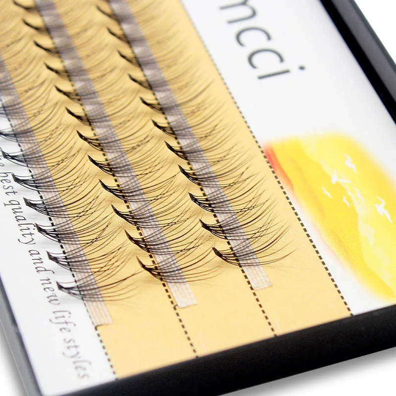 Kimcci 1Trays 10D Natural Long Black Faux Eyelash Extension Individual False Lashes Grafting Eyelashes Makeup Eye Beauty Cilia