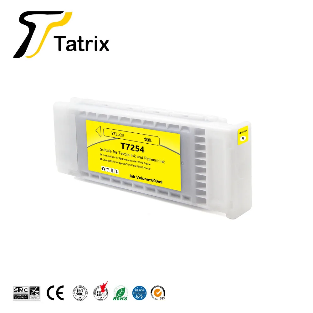 Imagem -03 - Tatrix T7251-t7254 T725a Tinta Têxtil Premium Cor Compatível Cartucho de Tinta para Epson Surecolor Sc-f2000 F2000 F2100 Impressora