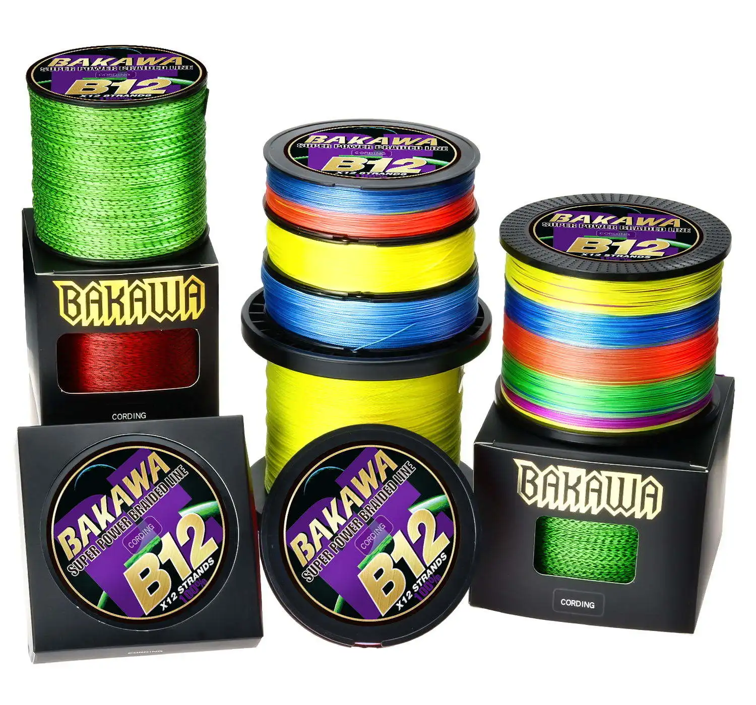 BAKAWA X12 X8 Super Strong 12 Strands 8 Strands Braided Fishing Line 300M 500M Multifilament PE Line Saltwater Fishing Tackle