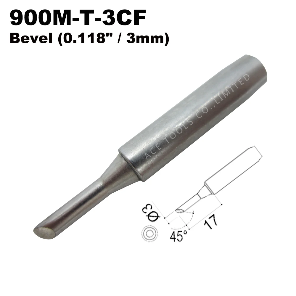 Punta de soldadura de 5 piezas, 900M-T-3CF cónico de 3mm para Hakko 936 907 Milwaukee M12SI-0 Radio Shack 64-053 Yihua 936 x-tronics 3020