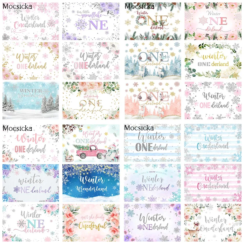 新生児の冬の花の背景、誕生日パーティーの装飾、クリスマスの小さな雪片、ケーキスマッシュ、背景の小道具