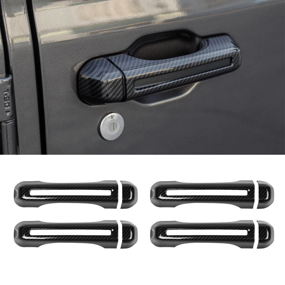 Car Door Handle Decoration Cover Trim for Jeep Wrangler JL Gladiator JT 2018 2019 2020 2021 2022 2023 4-Door Exterior Accessory