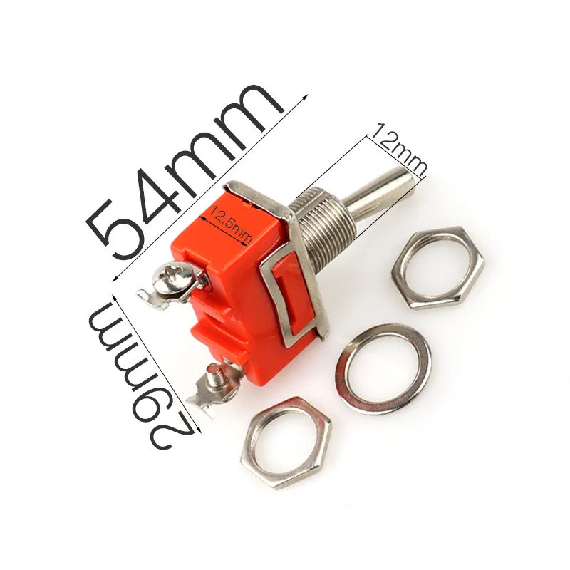 1pcs Good Quality E-TEN1021 2-Pin SPST 2 Terminal ON-OFF 15A 250V Toggle Switch orange