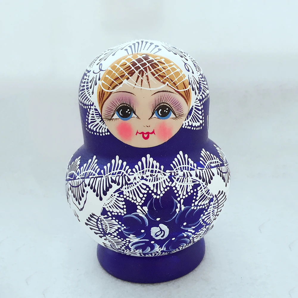 10 Teile/satz Schöne Matryoshka Holz Puppen Nesting Babuschka Russische Hand Malen für Kinder Weihnachten Spielzeug Geschenke puppen für kinder