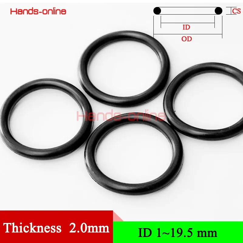 Thicknes 2mm/0.079in Rubber Ring Gaskets Grommet Ring Seals Ring O Ring  ID 1-19.5mm/0.039-0.768in  O rings nitrile Gasket