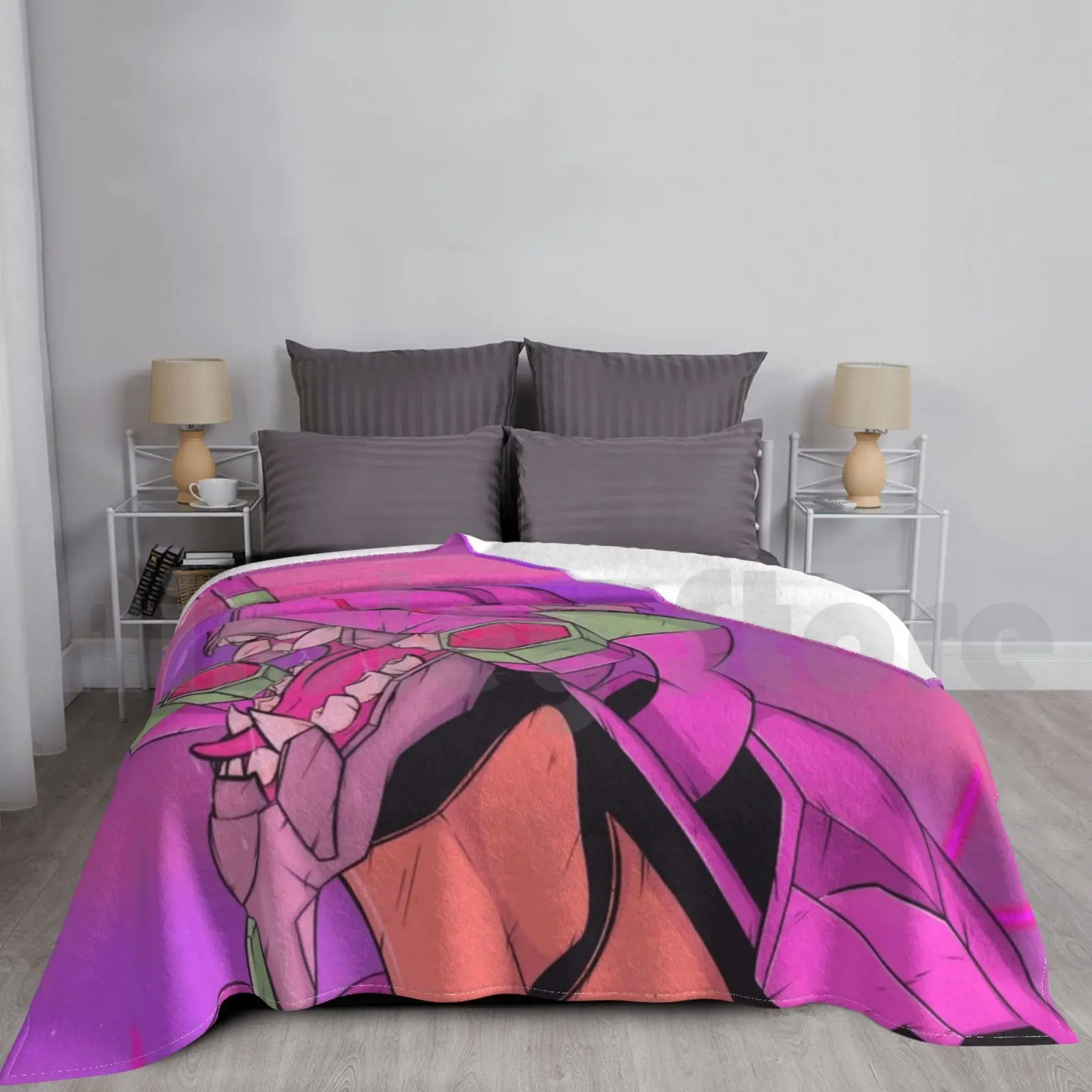 Eva-01 Blanket For Sofa Bed Travel Gianax Shinji Ikari Asuka Langley Anime 90s Anime Retro