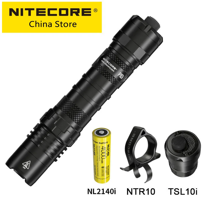 

Nitecore P10i 1800 люмен тактический фонарик маленький прямой самооборона USB-C перезаряжаемый фонарь NL2140i аккумулятор + GM02MH + RSW2i