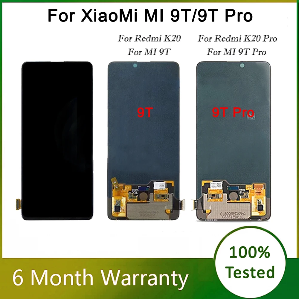 Original Amoled 6.39\'\' For XiaoMi Mi 9T Mi 9T Pro LCD Screens With Fingerprint For TFT Redmi K20 Pro LCD Display Touch Digitizer